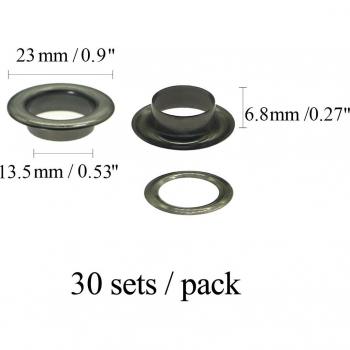 Grommet Trio: Silver, Cyan, and Gold – 50 Sets
