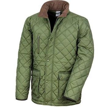 Men's Fashion: Olive Green Fleece Lined Jacket with Water Repellent and Windproof Feature, Cheltenham Gold Brand, Size 2XL