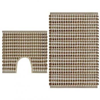 Vidaxl Bathroom Mat Set, Hand-Woven Jute Fabric in Natural and White