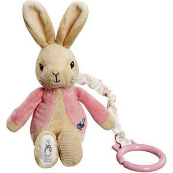 Rainbow Designs PO1452 Beatrix Potter Flopsy Jiggle Attachable Peter Rabbit Pram Toy, Pink
