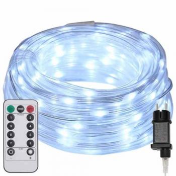 Lumière Extérieure Corde 2400 LED 100 m PVC Blanc Froid
