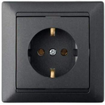 STILE Premium 16 A Unterputz-Schuko mit Graphit‑Farbe