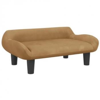 Lit pour chien velours marron 70x40x24 cm