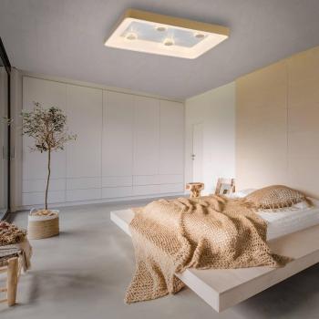 Plafón LED de techo Vertigo Just Light 90x60 cm latón