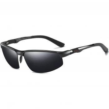Aluminium‑Glas LZXC Herren‑Brille – scharfes Schwarz‑Scharnier‑System