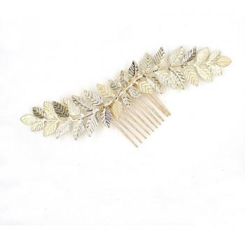 Encanto Nupcial – Peines de Cristal con Hoja Decorativa
