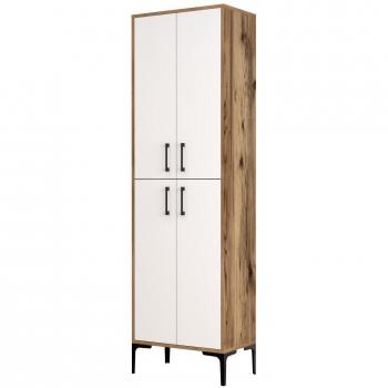 Armoire KlixNoyau 60 cm – Bois noyer et blanc