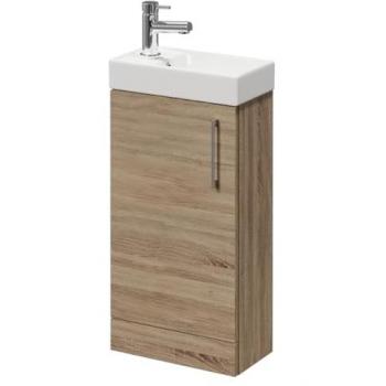 Compact Napoli Vanity Unit 400mm in Bordalino Oak with Tap Hole