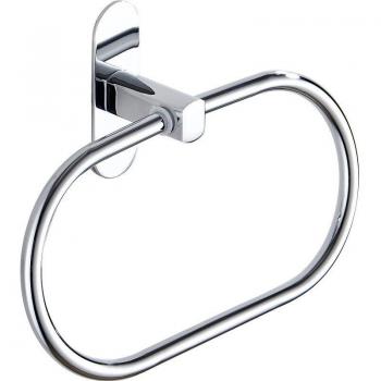 Accessoire de bain : porte-serviette à anneau inox noir