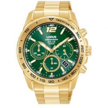 LORUS Reloj de lujo masculino con correa dorada