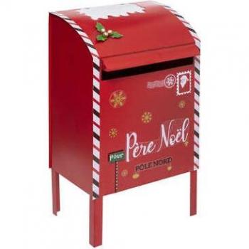 Boîte aux lettres de Noël en métal rouge