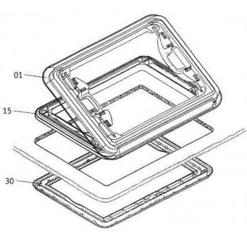 Dometic Heki 1 Grundrahmen grau ohne Glas