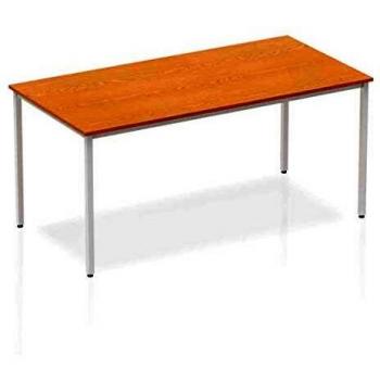 Impulse Straight Table 1600 Oak Box Frame Leg Silver BF00130