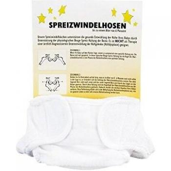 Spreizhöschen Gewebe für Neugeborene, weiß, Größe 0