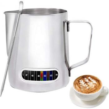 Premium 20oz Milk Frothing Pitcher with Temperature Gauge