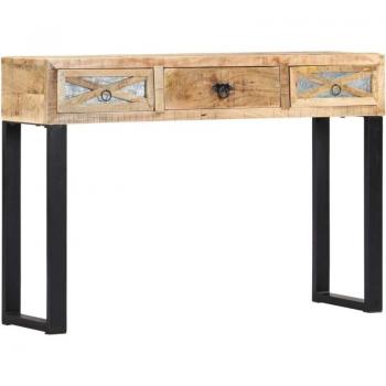 Mesa Consola Organizada con Cajones 110x30x76 cm Madera Maciza Marrón