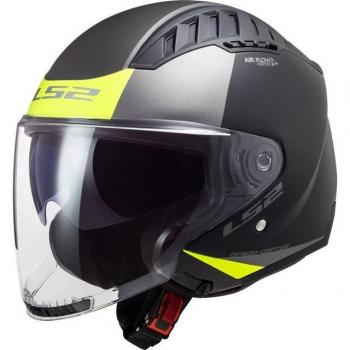 Protezione Moto Jet Doppia Visiera LS2 OF600 Copter Urbane Nero G XS