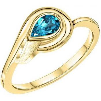 Fingerring VIVANCE: 375 /– Gelbgold Glanz, Blautopas