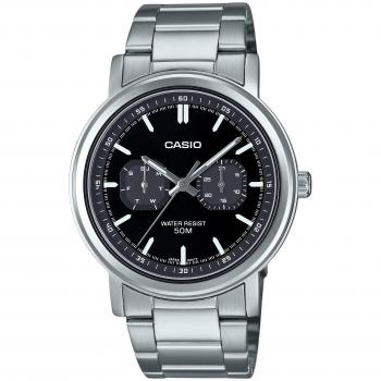 Casio MTP‑E335D‑1EV Orologio Uomo Quadrante Nero Acciaio Inox