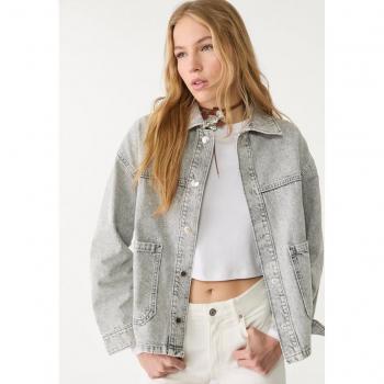 Stradivarius Urban Denim Jacket – Gray Pearl
