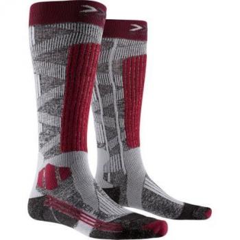 X-Socks Rider Silver 4.0 chaussettes de ski femme (gris pierre mélangé/prune)