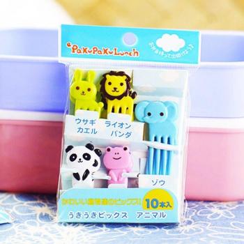 10pcs/set Cartoon Animal Farm Fruit Forks and Toothpicks for Children