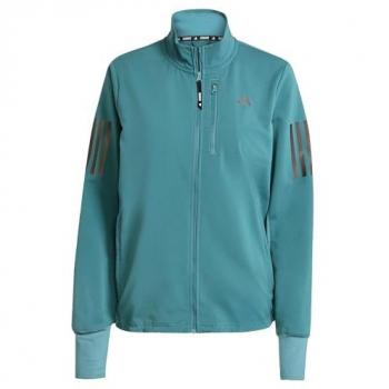 Adidas Performance Jacke für Frauen: „Own the Run“, winterisiert, Blaugrün, XL