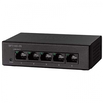 Cisco Small Business SF110D‑05 – 5‑Port WLAN‑Unmanaged Switch, Wandmontage möglich