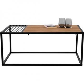 Sam Outillage Couchtisch Industrial‑Design Wildeiche 95x55 cm – Schwarz Melody