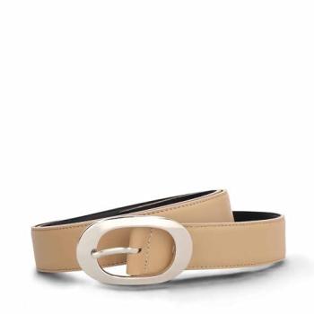 Mujer Osona: Cinturón Beige Cuero Apple Skin