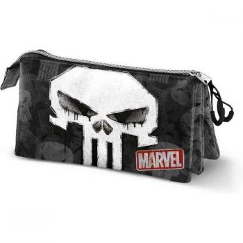 Marvel Estuche Triple Calavera del Castigador, Negro