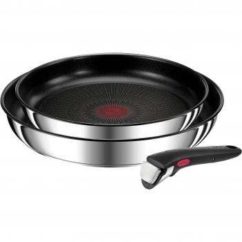 Tefal Préférence 2 poêles inox 22/26 cm + poignée amovible