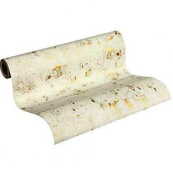 Carta da parati Blooming Vintage bianco e oro
