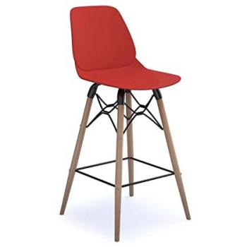 Strut Multi-Purpose Stool with Natural Oak 4 Leg Frame and Black Steel