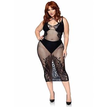 UK 14-18 Leg Avenue Dual‑Strap Halter Dress, Plus Size Edition