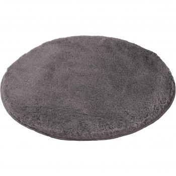 Kleine Wolke Badematte „Relax“ Ø 100 cm, 30 mm, polyacryllösch, rutschhemmend, grau (anthrazit)