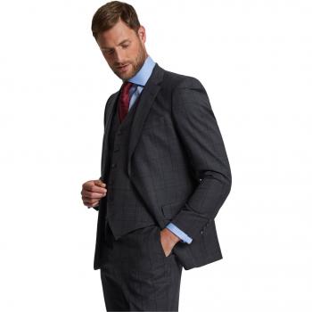 Jeff Banks Grey Charcoal Plaid Sports Jacket