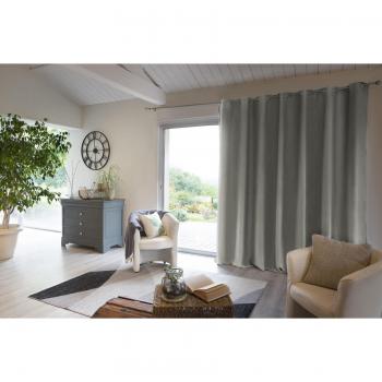 Rideau Gris Clair 280x260 cm avec Doublure Polaire Occultante