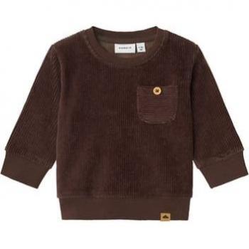 Pull léger T‑shirt long velours brun Nbmrun