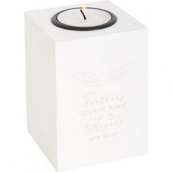Porte-bougie Plumes des Anges en argent