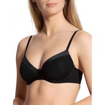 Calida Eleganter Bügel-T-Shirt-BH Cate Damen, Schwarz, Baumwolle, 75B