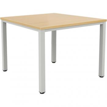 Oak Nova Infinity Square Table – 160 × 160 (Sleek Silver Legs)
