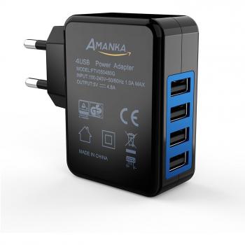 Chargeur de voyage AMANKA 4 Ports USB