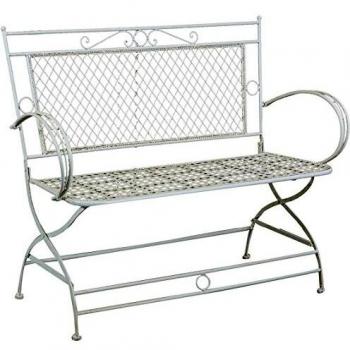 Banco Jardín Vintage Acabado Blanco Ancestral