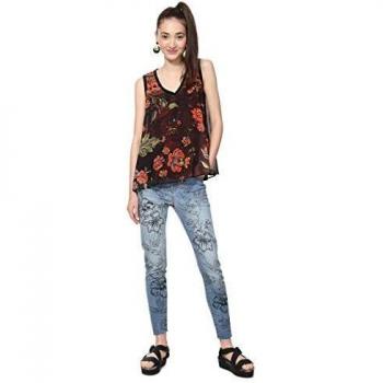 Desigual Top Sans Manches Olaf Femme Noir