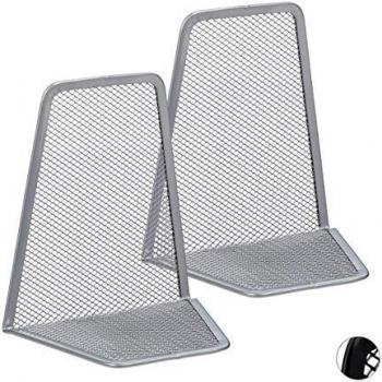Relaxdays Twin Bookends – Silver Edition