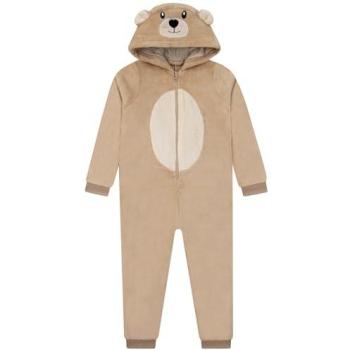 Boys’ Brown Fleece Bear Onesie with 3D Ears – 4-5 Year Olds