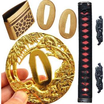 Kirsite Tsuba Fittings Set