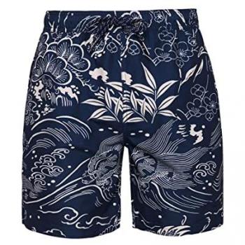 Short de Bain Hawaïen Superdry Taille S Bleu Foncé
