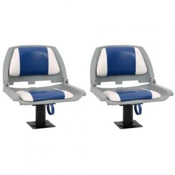 Blue and White 4 Piece Foldable Boat Seat Set